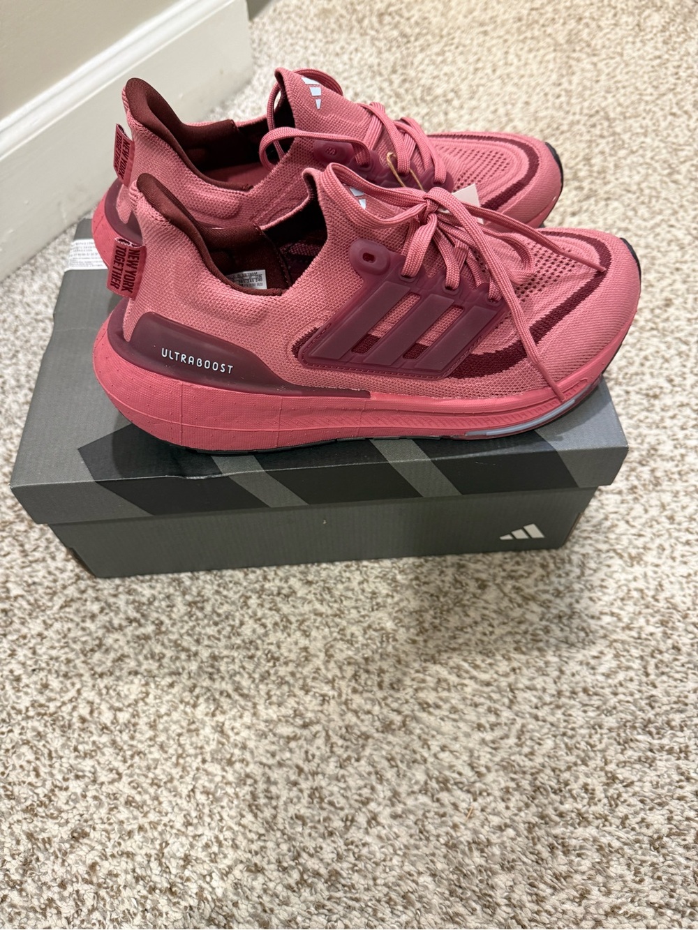 NWT adidas pink ultraviolet light sneakers sz 7.5 women’s